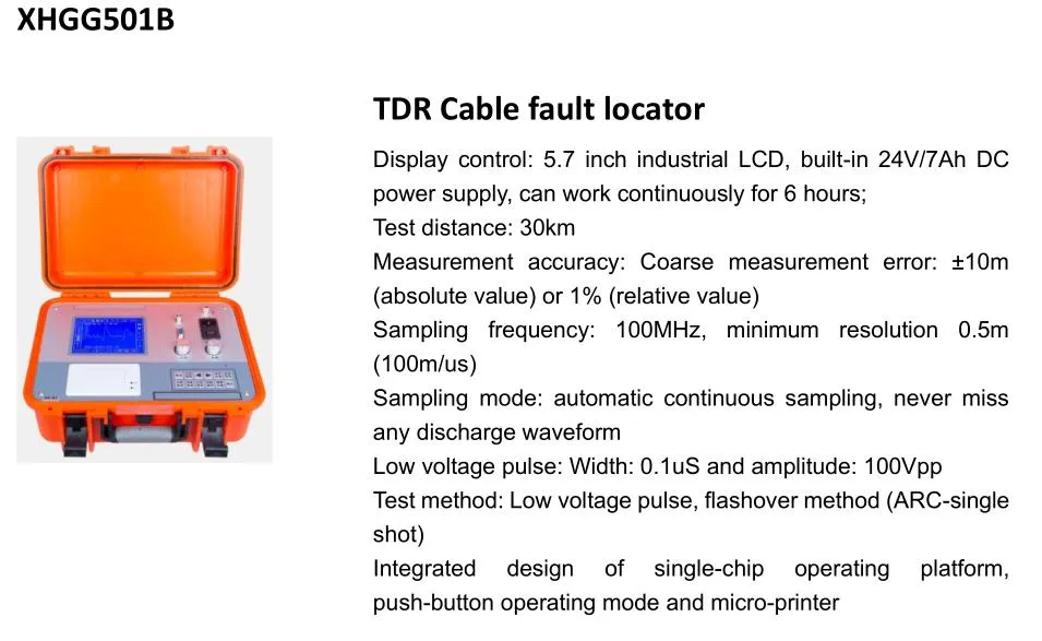 เครื่องมือระบุตำแหน่งความผิดพลาดของสายเคเบิลใต้ดิน Tdr - การวัดระยะหยาบ 0